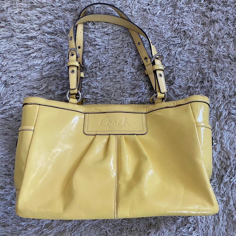 Yellow coach shoulder bag
